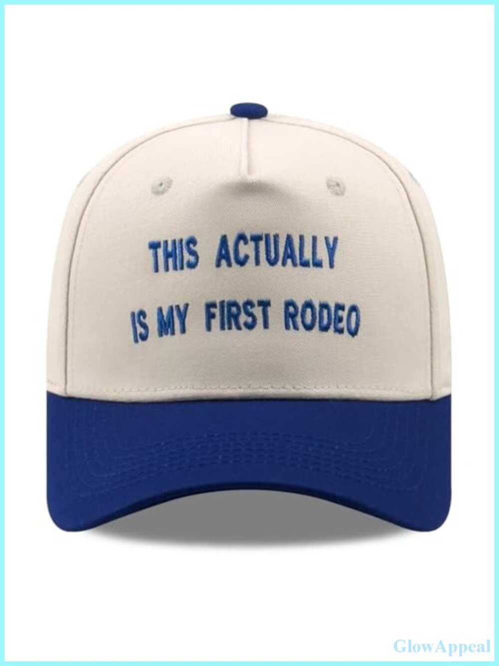 Two-Tone Cotton Baseball Cap Embroidered Western Sayings - Adjustable